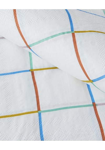 English Home Rainbow Grid Kağıt 20'li Kağıt Peçete 33x33 Cm Renkli
