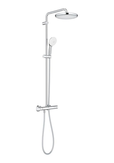 Grohe Tempesta System 250 Duvara Monte Termostatik Bataryalı Duş Sistemi - 26670001 Gümüş