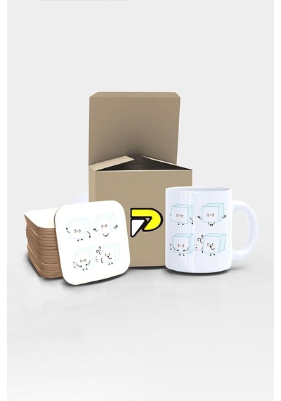 Küpleri Komik Tasarımlı Baskılı Kupa Bardak Seti Eğlenceli Özel Hediye Mug Çok Renkli