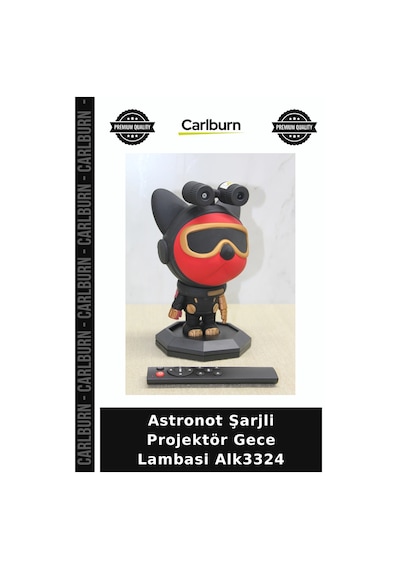 Özel Üretim Dekoratif Hediyelik Çocuk Odası Astronot Şarjli Projektör Gece Lambasi Alk3324 Çok Renkli