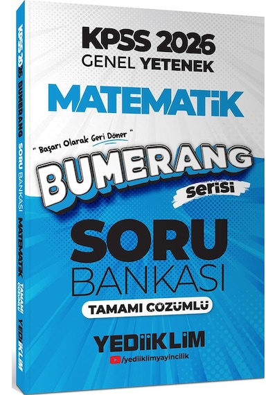 Yediiklim Yayınları 2026 Kpss Genel Yetenek Bumerang Matematik Tamamı Çözümlü Soru Bankası