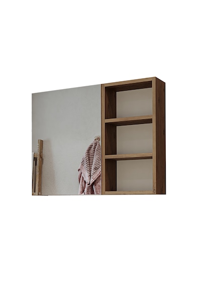 Banyo Dolabı Kulpsuz Tek Kapaklı Atlantik Çam Mdf 75 Cm Aynalı Atlantik Çam