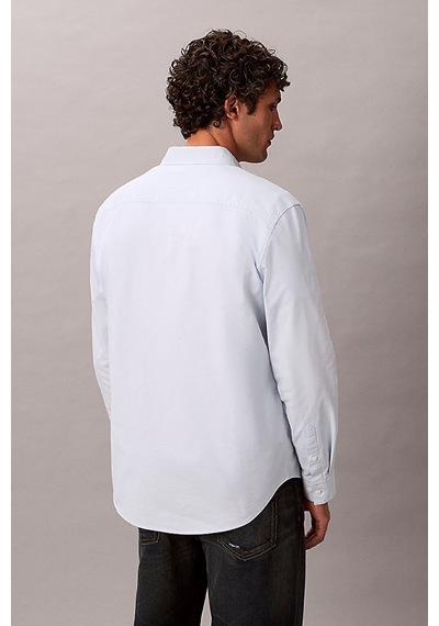 Calvin Klein Erkek Regular Fit Düğmeli Yaka Oxford Gömlek - Açık Mavi Plein Air