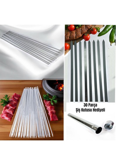 10 Adet Adana Kebap Kıyma Şişi,10 Adet Burgulu Şiş,10 Ciğer Şişi