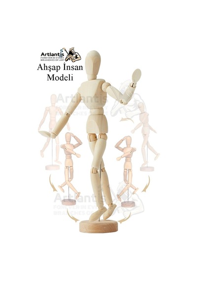Ahşap İnsan Modeli 20 Cm A4 21x29,7cm Eskiz Defteri Dereceli Karakalem Seti Dağıtma Kalemi Hamur Silgi Kalemtraş