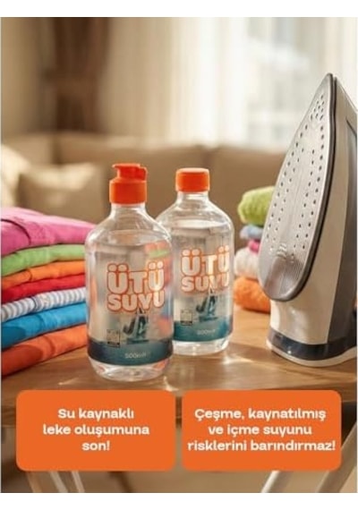 Distile Edilmiş Saf Ütü Suyu 6 Adet 500 Ml Zahmetsiz, Kolay Ve Hızlı Ütüleme %0 Kimyasal