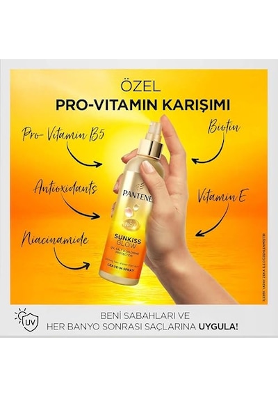 Pantene Pro-v Sunkiss Glow Güneş Koruyucu Saç Spreyi, 200 Ml