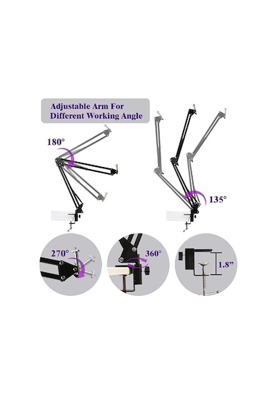 Metal Flexible Masaüstü Sıkıştırmalı Youtuber Ring Light Led Self