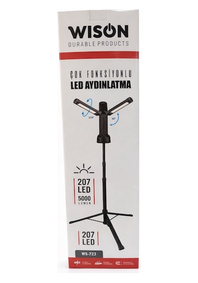Wıson Ws-723 Çok Fonksiyonlu Led Aydınlatma 207 Led / 5000 Lümen Siyah