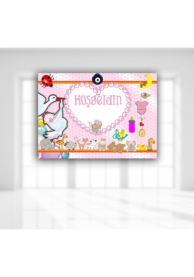 Hoşgeldin Bebek Afiş. 70Cm X 50Cm - Pembe