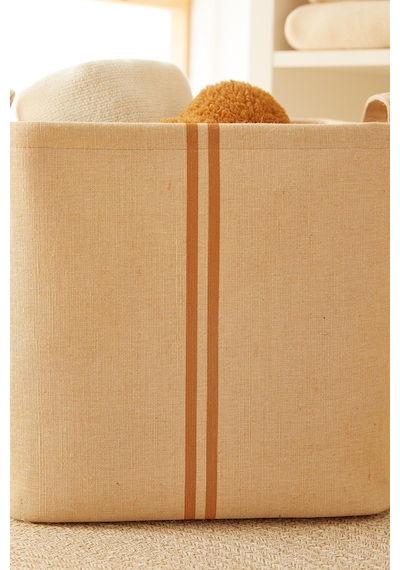 Ocean Home Textile Çocuk Odası Jüt Keten Kumaş Sepet 30 x 30 x 30 cm