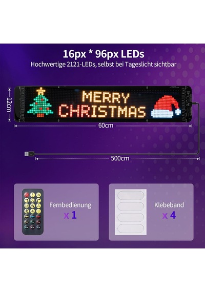 Led Gözler, 12 X 60 Cm Devil Eyes Led Gösterge, Uzaktan Kumandalı Ve Bluetooth Uygulamalı, Kendin Yap Programlanabilir, Esnek Led Kayan Yazı, Otomobil, Kamyon, Reklam, Parti Dekorasyonu