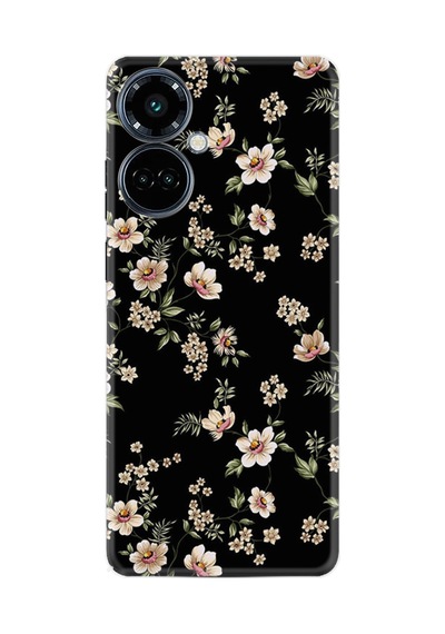 Tecno Camon 19 Pro Kılıf Boutique Baskılı Resimli Siyah Fon Çiçek Pcode -045