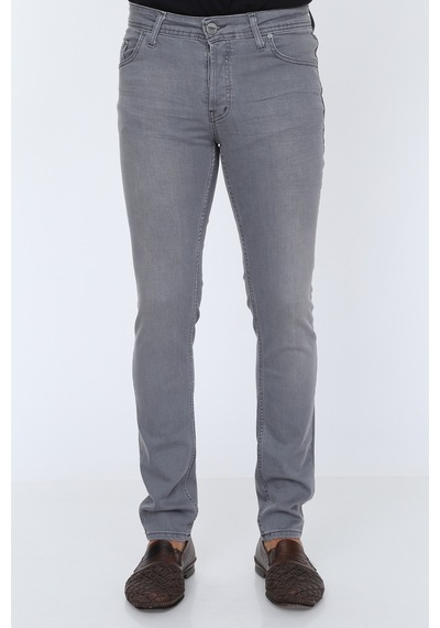 Digital Jeans Erkek Slim Fit Dar Kesim Dar Paça Kot Pantol Açık Gri