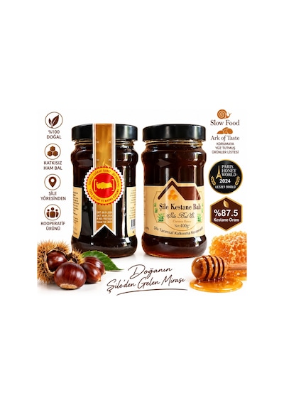 Ödüllü Şile Kestane Balı 400 G 2024 Paris Lezzet Ödüllü İstanbul Şile Coğrafi İşaretli