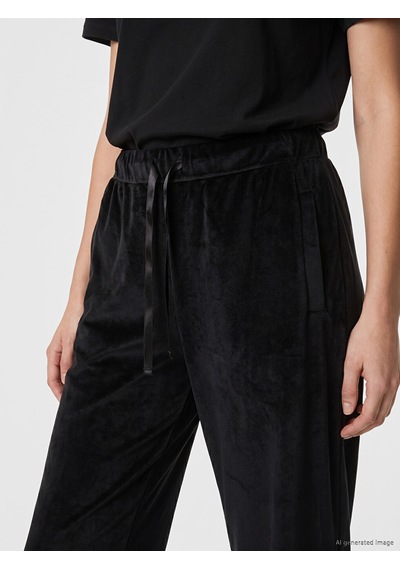 Lcw Dream Siyah Beli Lastikli Kadife Kadın Pijama Alt