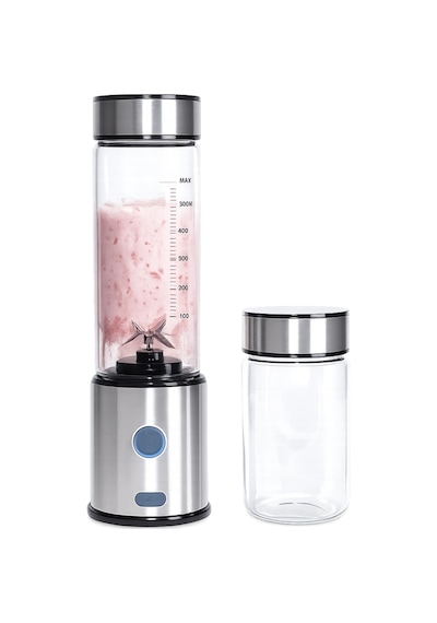Mey İthalat Taşınabilir Cam Blender 450 Ml 350 Ml Çift Hazneli Smoothie Blender Çok Renkli