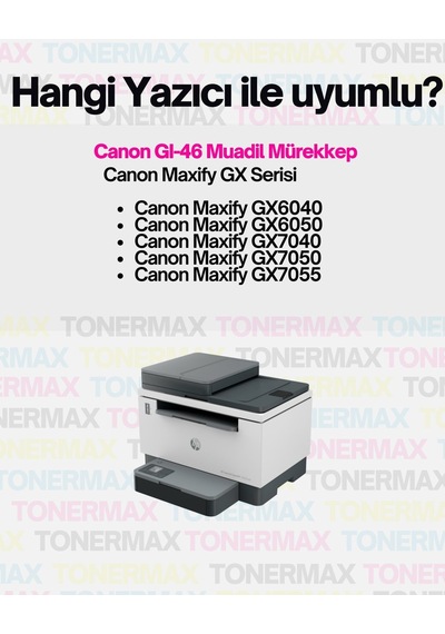 Tonermax Canon Gı-46 Uyumlu Mürekkep Siyah / Gx6040 / Gx6050