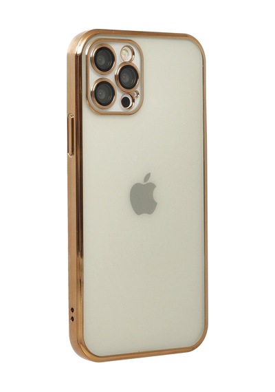 Ilkeshop Newface Apple iPhone Uyumlu 12 Pro Kılıf Razer Lensli Silikon - Gold