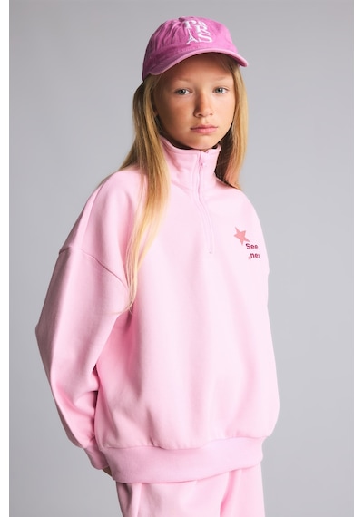 Defacto Baskılı Yarım Fermuarlı Sweatshirt Geniş Paça Eşofman Altı 2li Takım Kız Çocuk F8401a826wnpn441 Pembe-pn441 Defacto Baskılı Yarım Fermuarlı Sweatshirt Geniş Paça Eşofman Altı 2li Takım Kız Çocuk F8401a826wnpn441 Pembe-pn441
