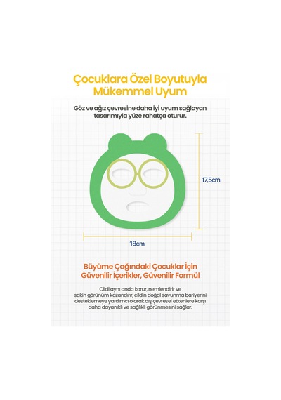 Çocuklara Özel Cilde Serinletici Etki Sunan Yaprak Maske Atopalm Froggy Mask Pack Kids