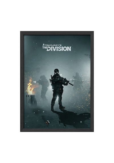Tom Clancy's The Division Siyah Ahşap Çerçeveli Poster, Dekoratif Oyun Duvar Tablosu