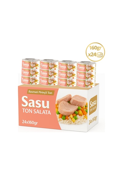 Sasu Basmati Pirinçli Ton Salata İri Parça 24 x 160 G