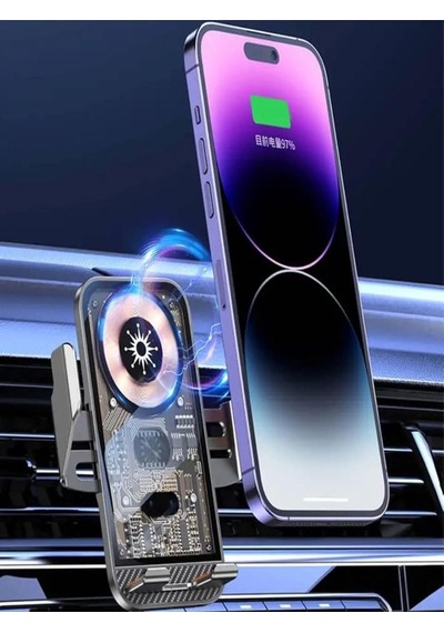 15w Sensörlü Araç İçi Wireless Şarjlı Telefon Tutucu Elite Şeffaf Süper Sessiz Tasarım 2 Mixed