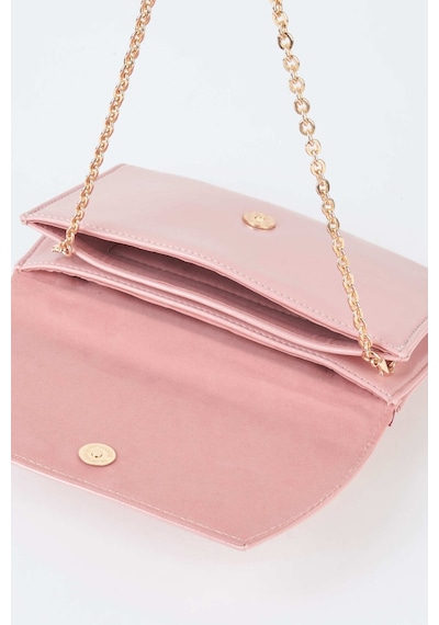 Vivaq Kadın Pudra Zarf Tasarım 2 Bölmeli Mini Zincir Askılı Çıt Çıt Kapama Clutch Ve El Çantası