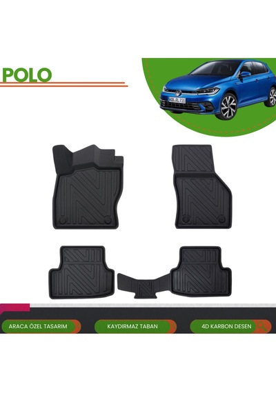 Volkswagen Polo 2023+ Araca Özel Üretim 4d Havuzlu Paspas Takımı Karbon