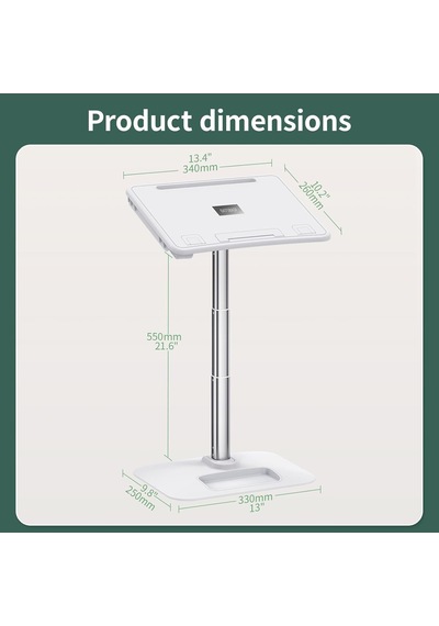 Gece Lambalı Kitap Okuma Standı 6 Kademeli Ayarlanabilir Açı, 55cm Yükseklik, Tablet & Laptop Uyumlu, Katlanabilir Dayanıklı Sayfa Klipsli Eller Serbest Okuma Tutucu Yd08