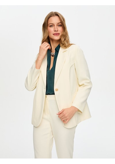 Faik Sönmez Gold Düğmeli Şık Blazer Ceket S26ckt018 Us26ckt01873 Ekru