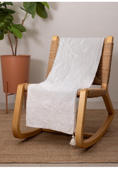 The Mia Throw Koltuk Şalı Püsküllü Krem 170x130 Krem