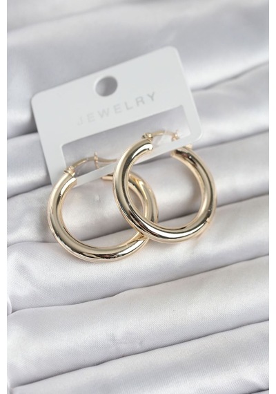Gold Renk Pirinç Halka 30 Mm Kadın Küpe - Tj-bkp11759 Çok Renkli