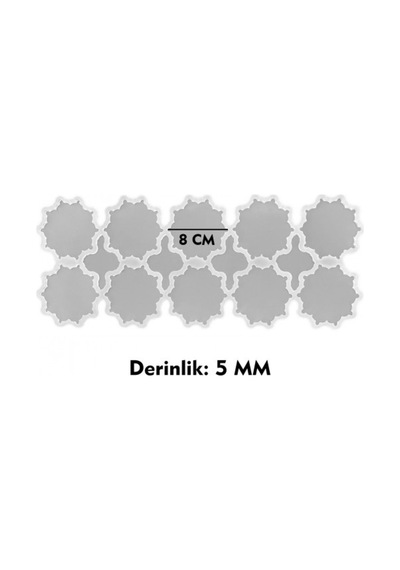Epoksi Silikon Kalıp Dişli Motifli Magnet Kalıp 8 Cm 10 Lu Şeffaf