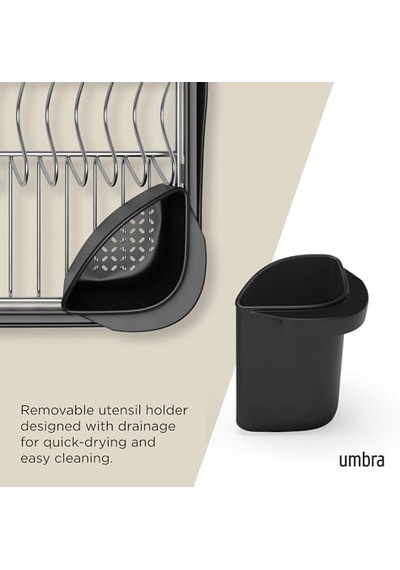 Umbra Multi-use Dish Rack Black Sinkin Çok Fonksiyonlu Tabak Standı Siyah/nikel, Metal, Büyük