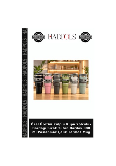 Özel Üretim Kulplu Kupa Yolculuk Bardağı Sıcak Tutan Bardak 900 Ml Paslanmaz Çelik Termos Mug Çok Renkli