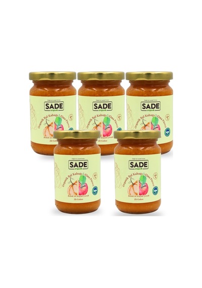 Sade Organik Balkabak Elma Püresi 100 Gr 5 Li