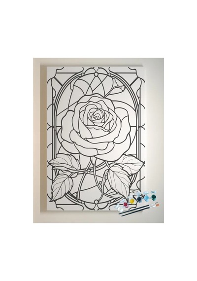 Elmas Çiçek Boyama Seti. 25x35 Cm Ebatlarında. Uv Baskı 6 Ana Ren