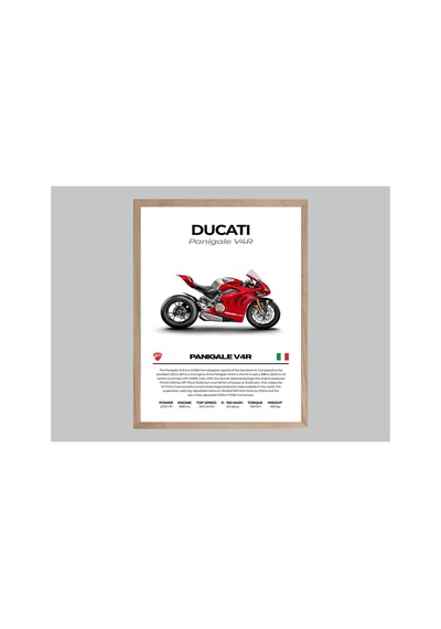 Ducati Doğal Ahşap Çerçeveli Tek Parça Dekoratif Tablo Çok Renkli - 819041379 Çok Renkli