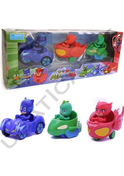 Pjmask Pijamaskeliler 3 Lü Arabalı Karakter Seti