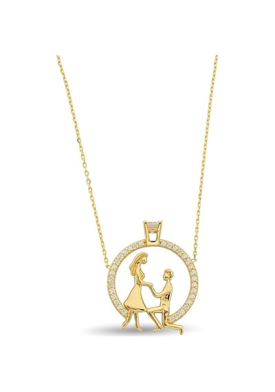 Çgk Çiğdem Gürel Kuyumculuk 14 Ayar Gold Tektaş Evlenme Teklifi Altın Kolye Gold