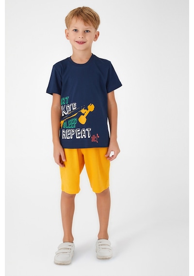 Rolypoly Sleep Repeat  Lacivert Erkek Çocuk Bermuda Takım Lacivert