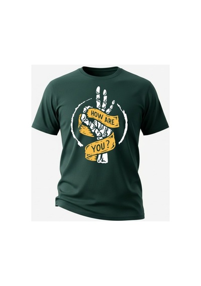Urbantrendstore Unisex How Are You Oversize Fit Rahat Geniş Salaş T-shirt Günlük Tişört Yeşil