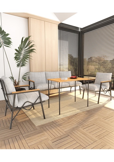 Doruk Home Balkon, Bahçe, Cafe, Metal Kanepe Koltuk Takımı , Bahçe Mobilyası, 50x90 Masalı - 311 Açık Gri Doruk Home Balkon, Bahçe, Cafe, Metal Kanepe Koltuk Takımı , Bahçe Mobilyası, 50x90 Masalı - 311 Açık Gri