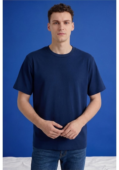 Freemen Erkek Oversize Tişört Nefes Alan Yumuşak Dokulu Terletmeyen Rahat Kalıp Basic-399 Lacivert
