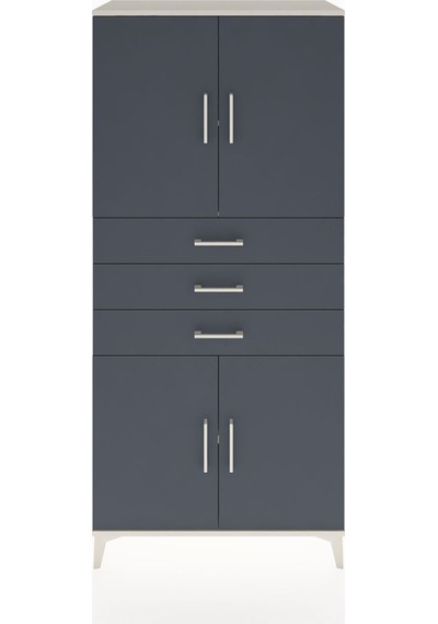 Hyperion Dolap 3 Raflı 3 Çekmeceli 4 Kapaklı 88x44x195 Aytaşı-antrasit Aytası
