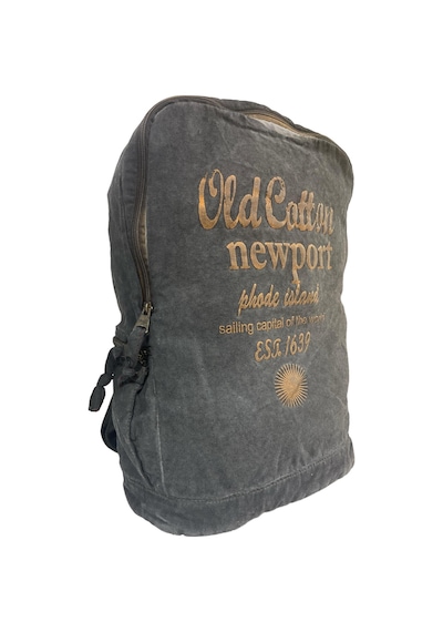 Old Cotton Cargo Kaliteli Vintage Disayn Laptop Bölmeli Sırt Gezi Çantası Leone Bag Oil 5100 Siyah