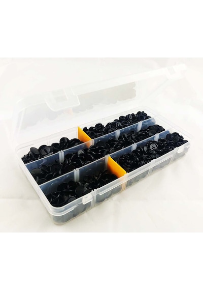 Plastik 12.5 MM Siyah Çıt Çıt Düğme 200 Set