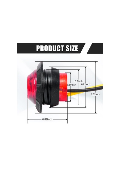 Off Road Kartal Gözü Yuvarlak Kırmızı Led Lamba 12-24v 5 Adet